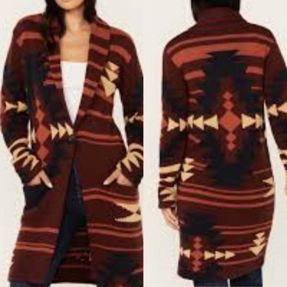 Pendleton Cardigan Shawl Neck Knit Aztec Native Womens Size Medium